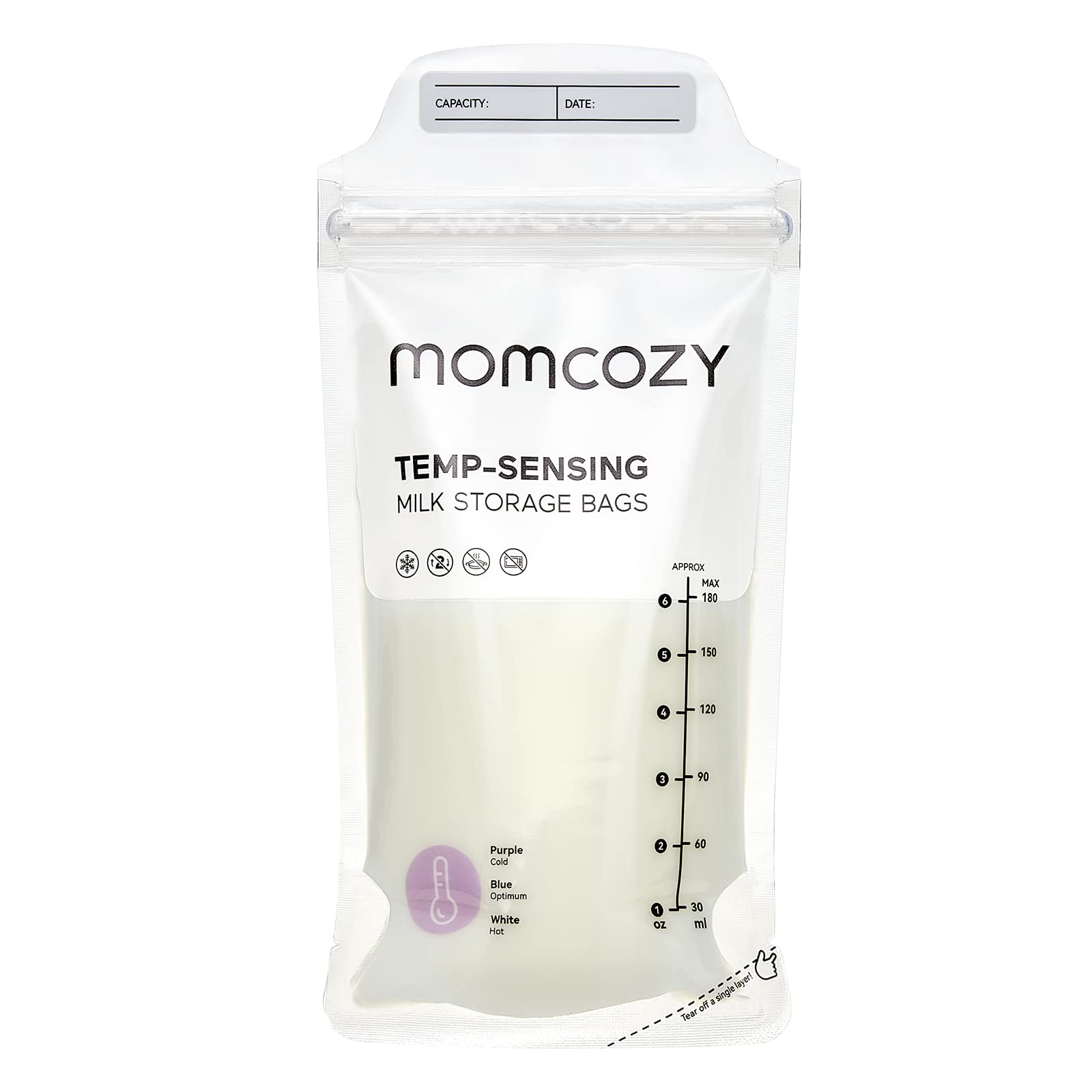 Momcozy Breast Milk Storage Bags 200 Count | Temp-Sensing for Safe Feeding