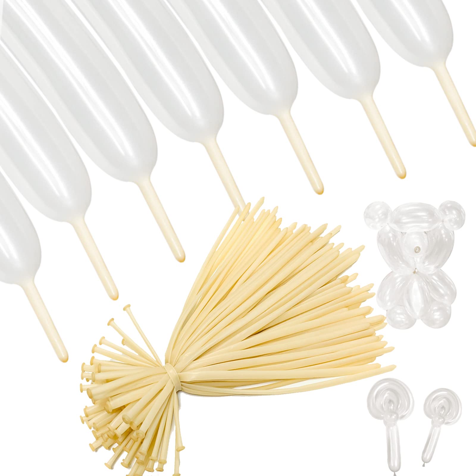 ASIUHY 260 Clear Long Balloons (100 Count) | Professional Quality for Twisting & Animal Shapes