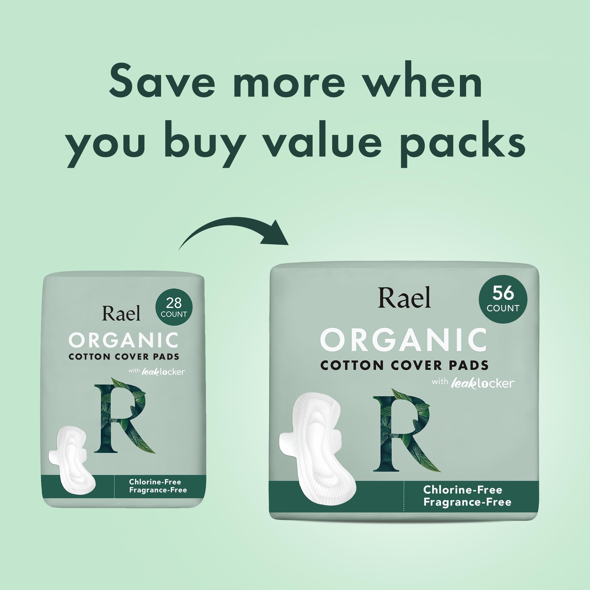 Rael Organic Cotton Sanitary Napkins Overnight Extra Long 12 Count | Breathable Feminine Care, Hypoallergenic Pads - Image 5