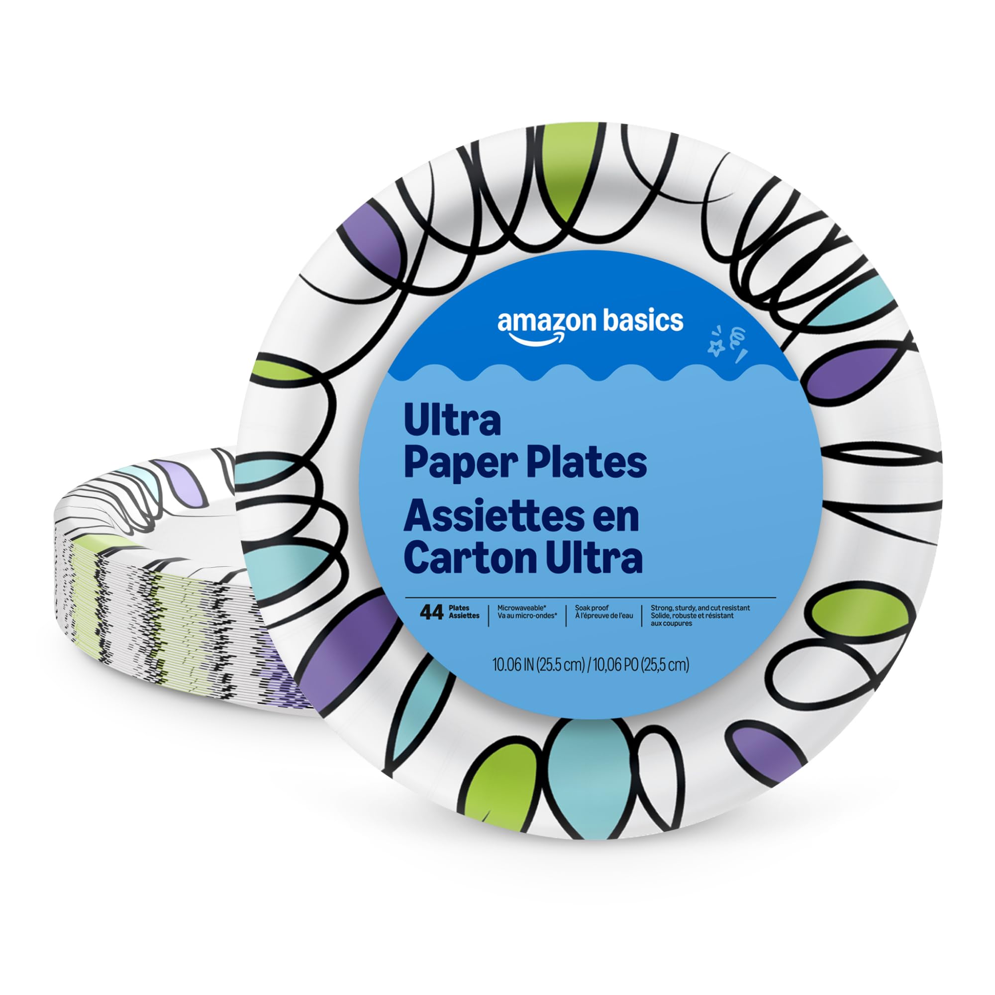 Amazon Basics 10 Inch Paper Plates | Sturdy & Soak-Proof for Indian Meals