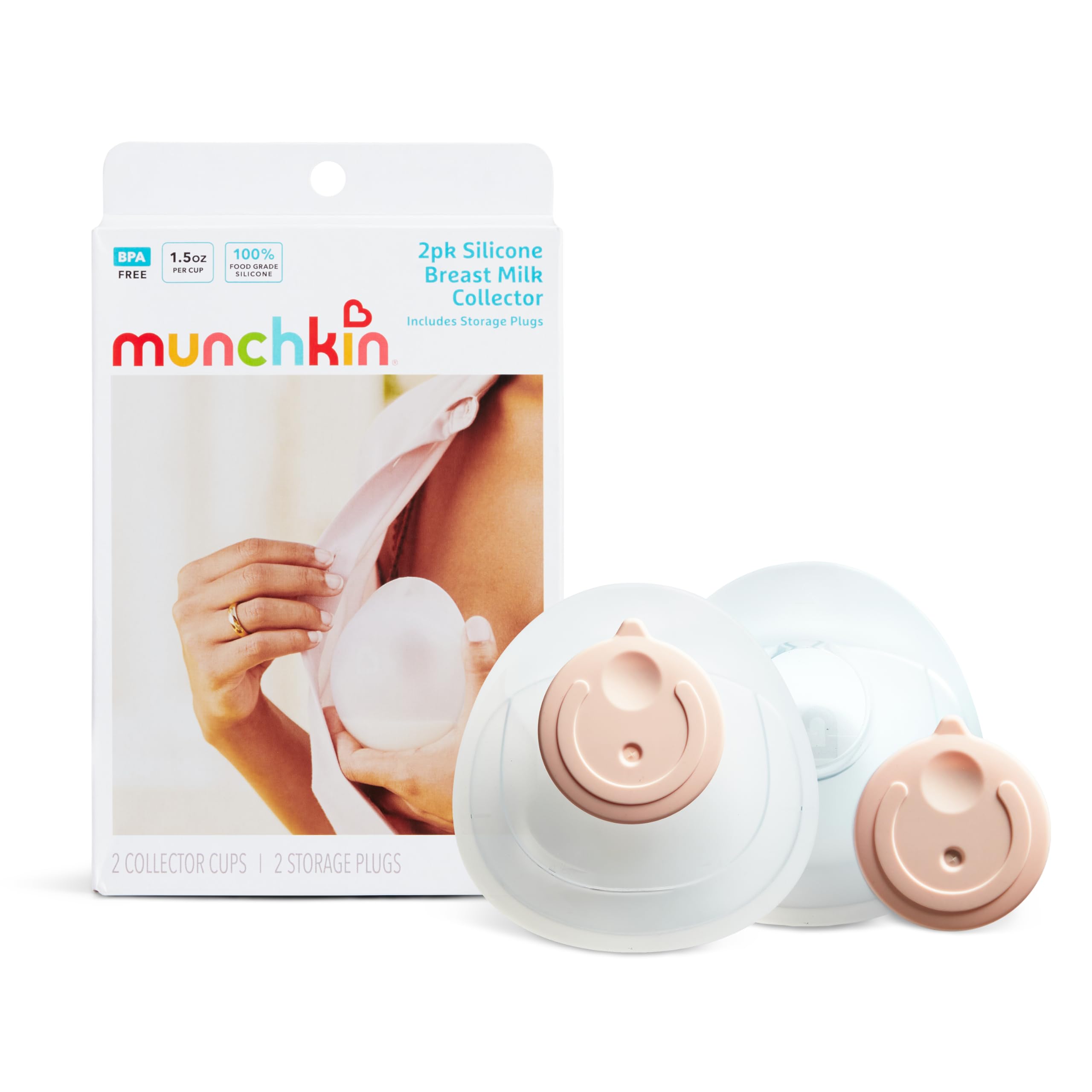Munchkin Breast Milk Collector Cups (2 Pack) | Discreetly Capture Every Drop