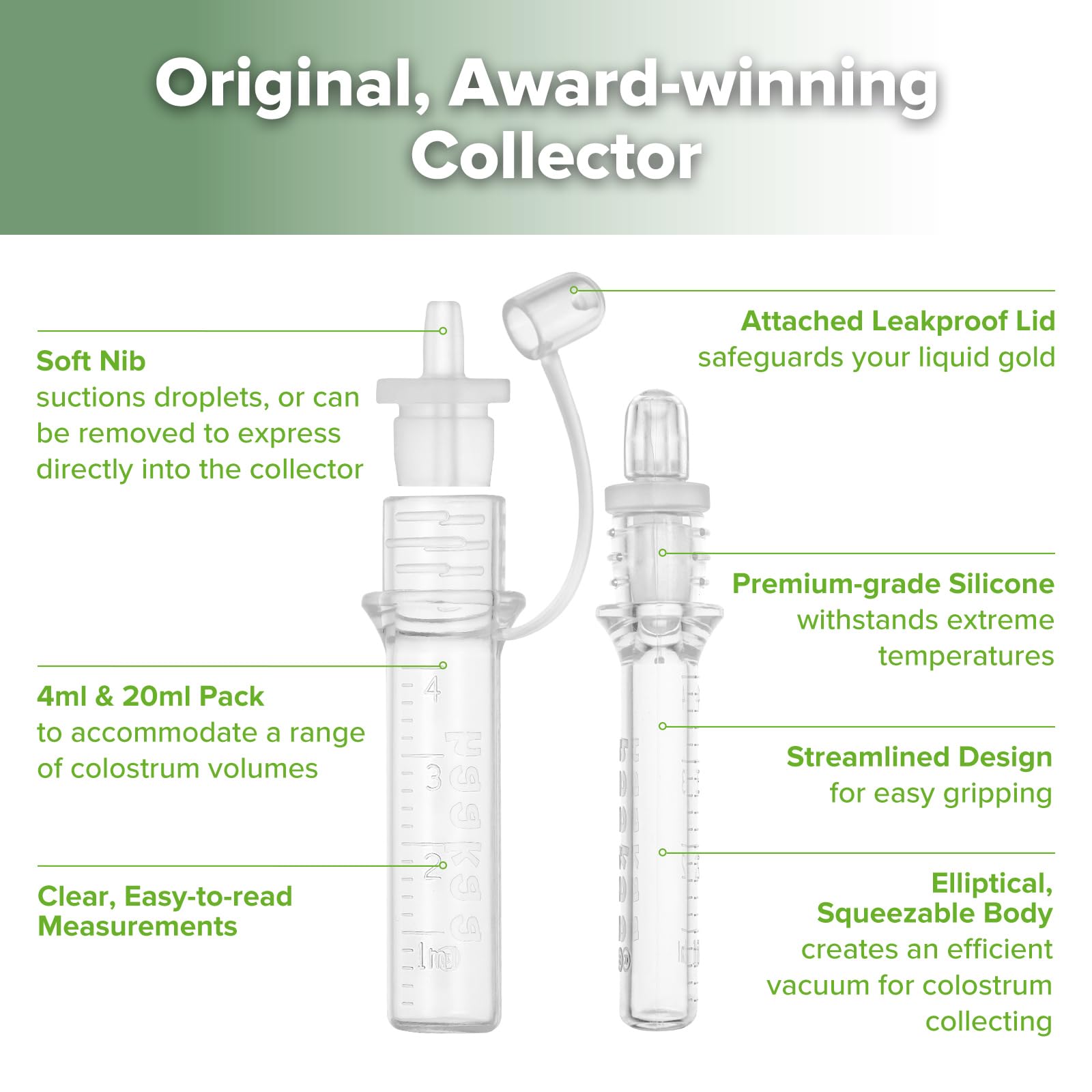 haakaa Colostrum Collector Set 4ml+20ml (6-Pack) | Ready-to-Use, Reusable, BPA-Free - Image 4