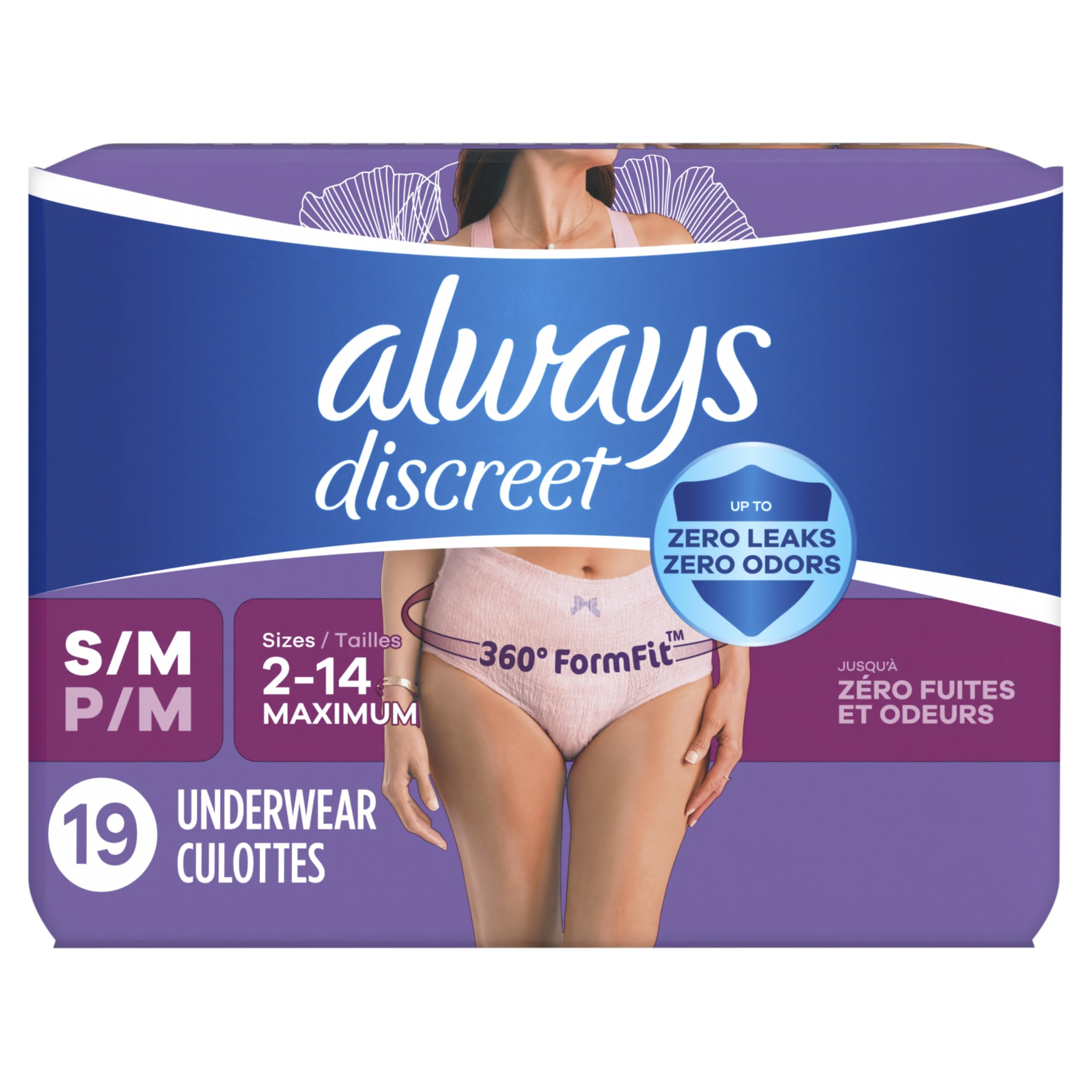 Always Discreet Incontinence Underwear Small/Medium 19ct | Max Absorbency Bladder Leak Protection for Women - Image 8
