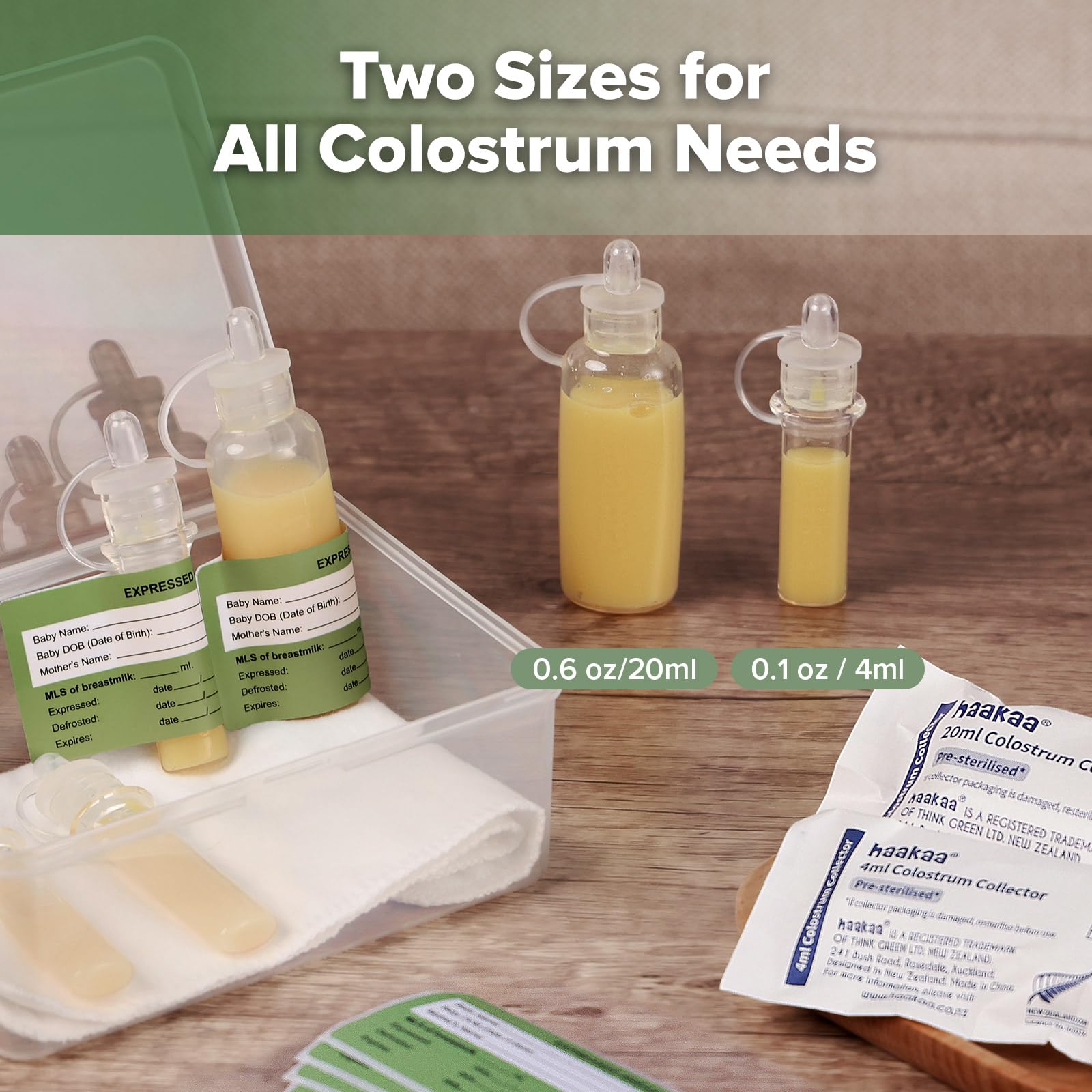 haakaa Colostrum Collector Set 4ml+20ml (6-Pack) | Ready-to-Use, Reusable, BPA-Free - Image 6