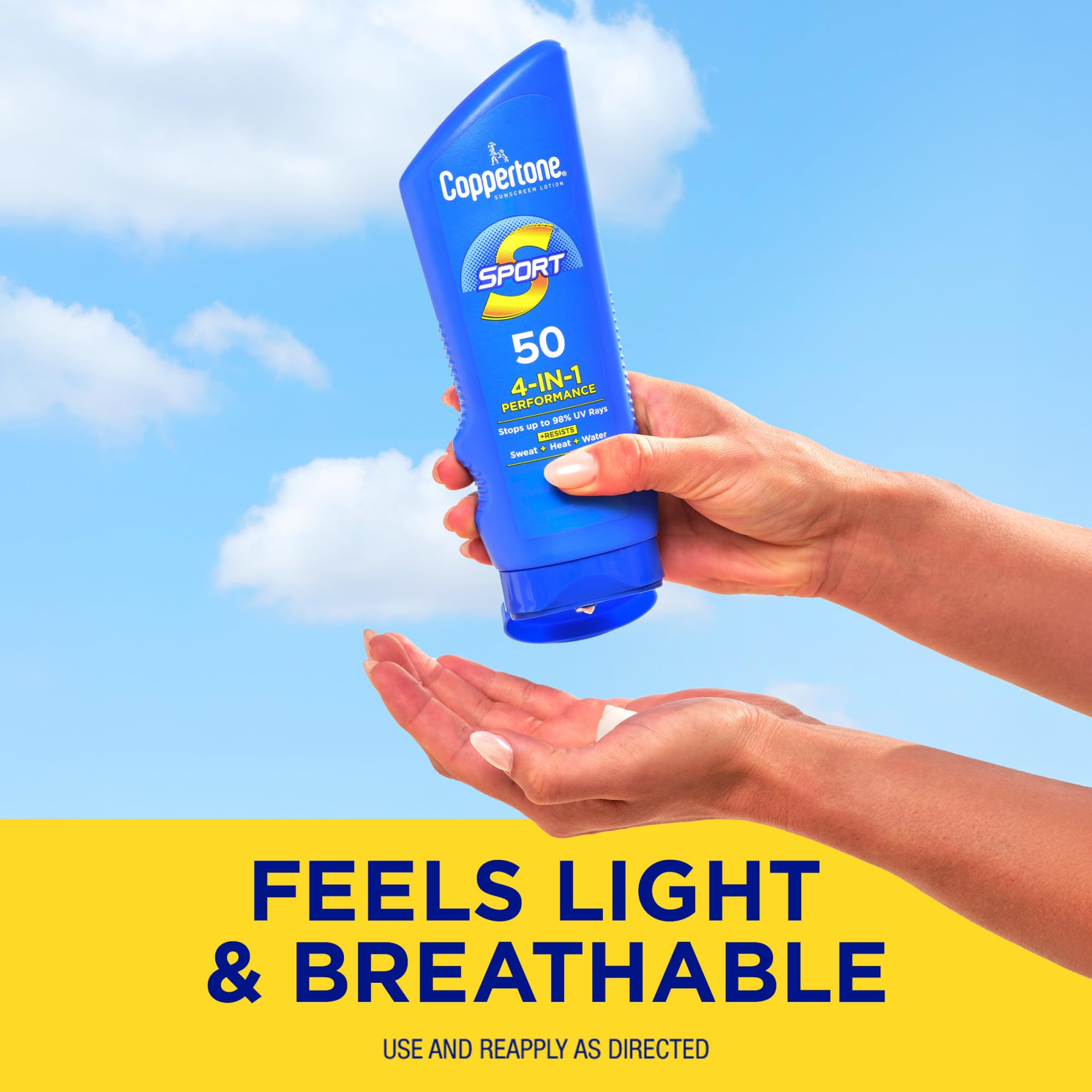 Coppertone Sport Sunscreen Lotion SPF 50 207 ml (7 oz) | Broad Spectrum UVA/UVB Protection, Water Resistant - Image 7