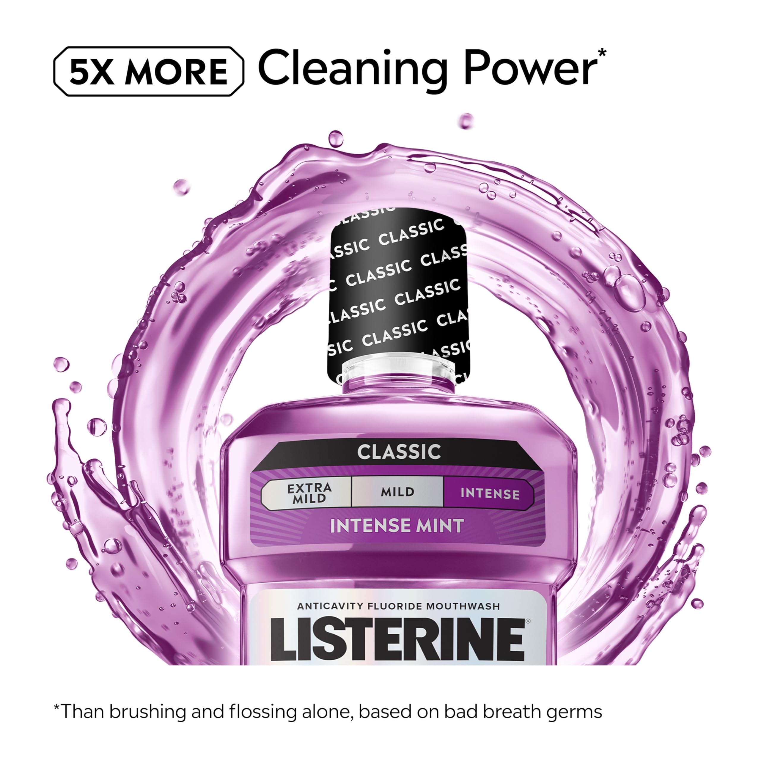 Listerine Total Care Intense Anticavity Mouthwash 1 L (33.8 oz) | 6 Benefits in 1 Oral Rinse, Kills Bad Breath Germs, Prevents Cavities - Image 3