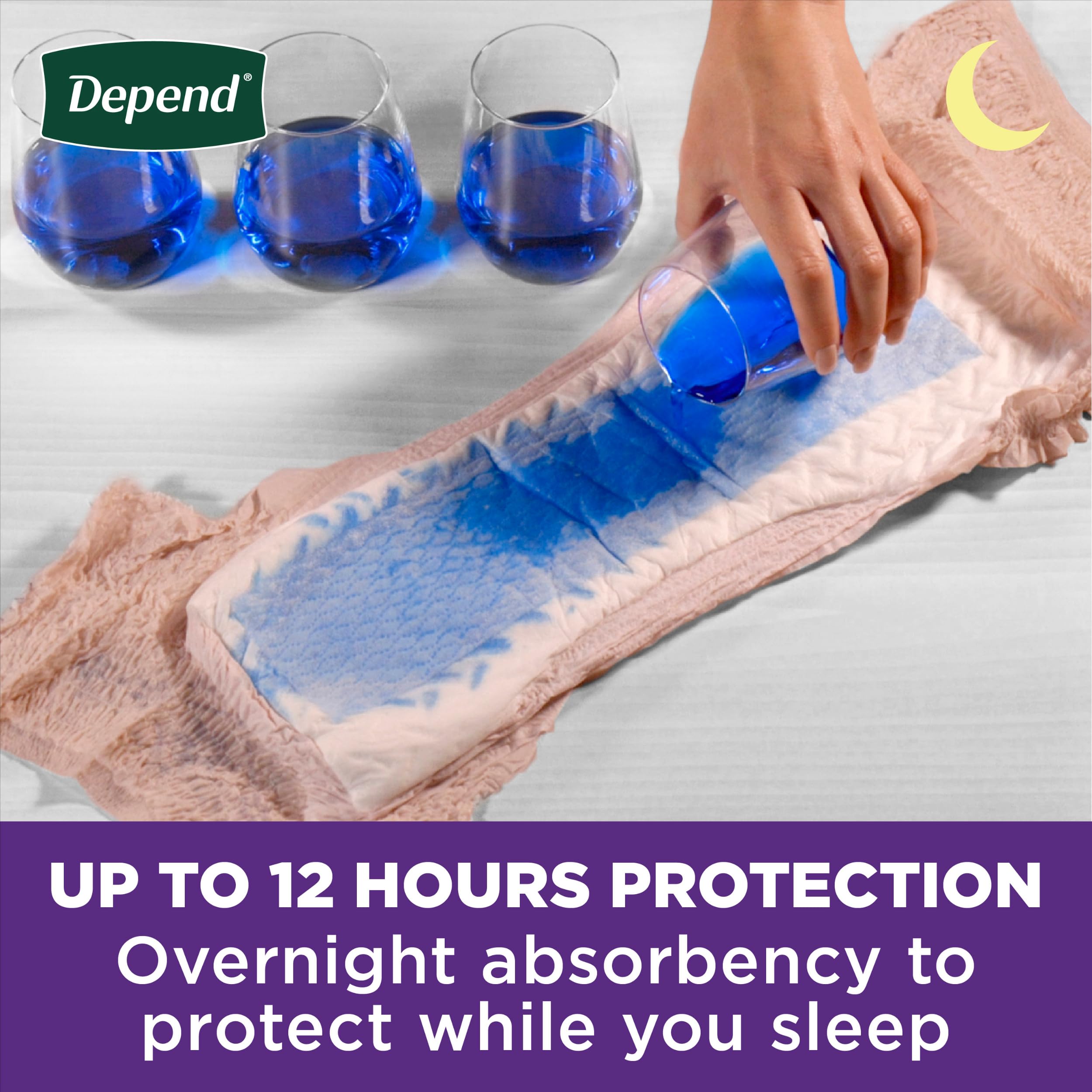 Depend Night Defense Adult Diapers for Women, Overnight Absorbency, Small, 26 Count | Incontinence Underwear, Postpartum Bladder Leak Protection - Image 3