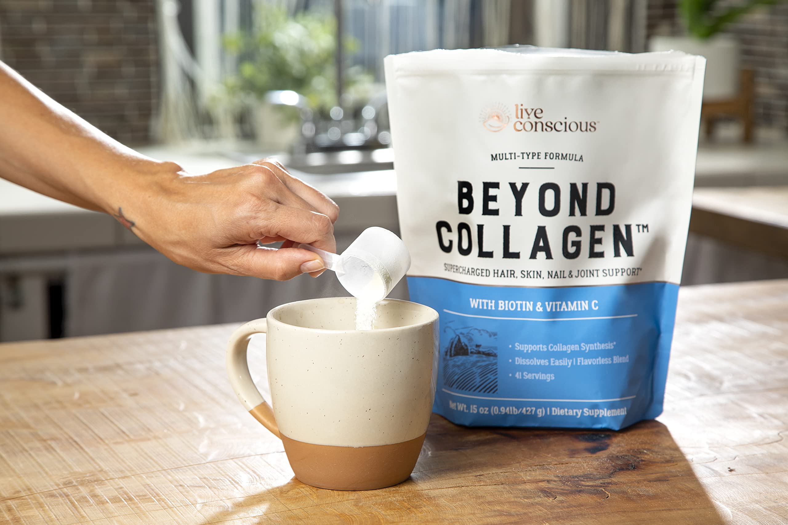 Live Conscious Beyond Collagen Multi Collagen Powder 2-Pack | 5 Types for Skin & Joints with Biotin - Image 6