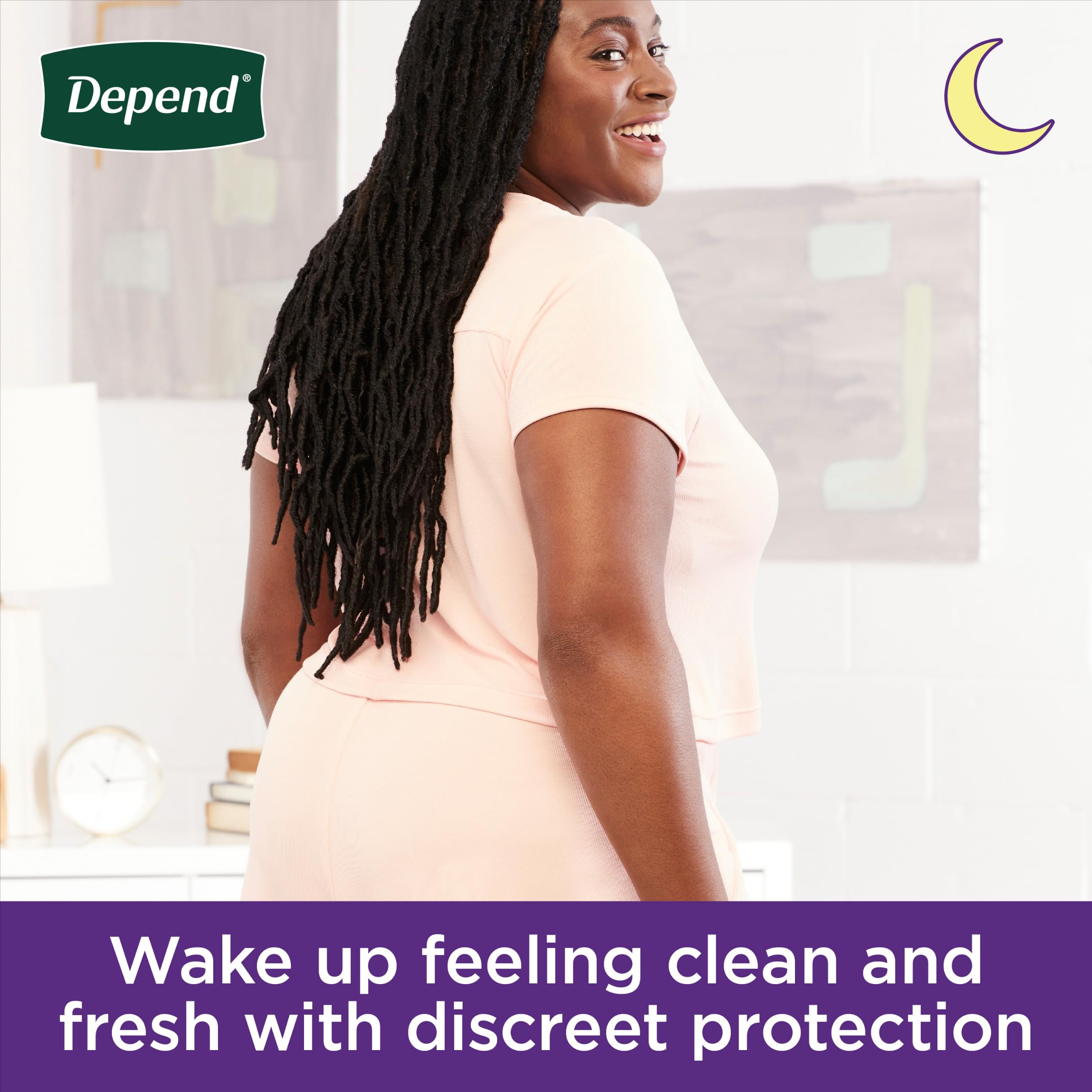 Depend Night Defense Adult Diapers for Women, Overnight Absorbency, Small, 26 Count | Incontinence Underwear, Postpartum Bladder Leak Protection - Image 7