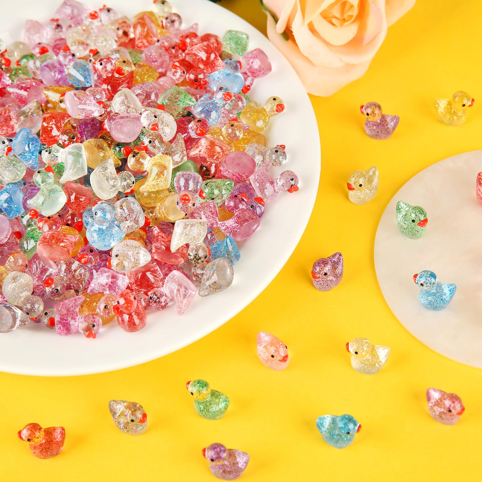 GWAHSA Glitter Mini Resin Ducks (240 Pcs, 1.5cm) | Authentic USA Import for Dollhouse & Fairy Gardens - Image 5