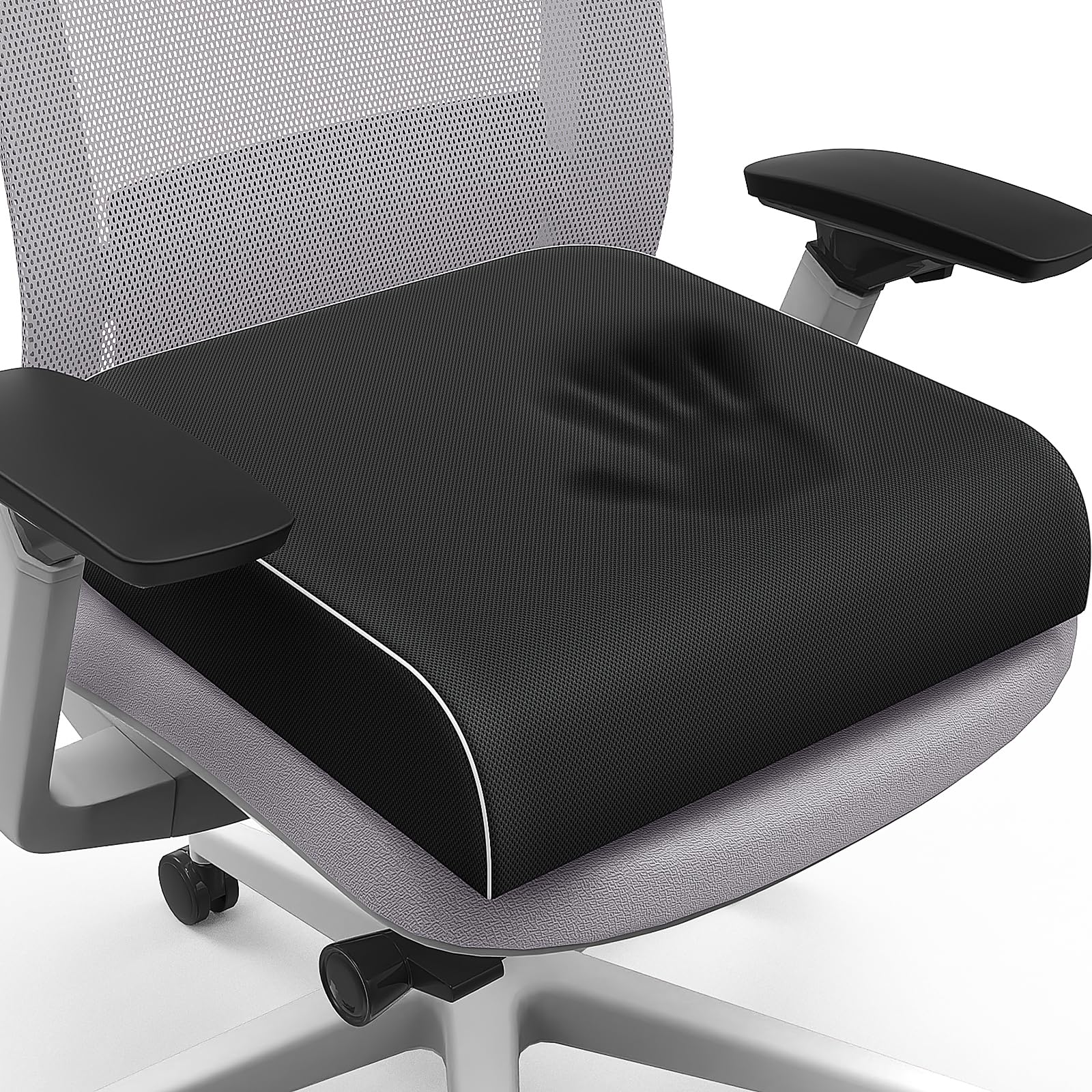 SweetSlubr Tailbone Pain Relief Seat Cushion 48x43cm (2X-Large) | Ergonomic Memory Foam Support