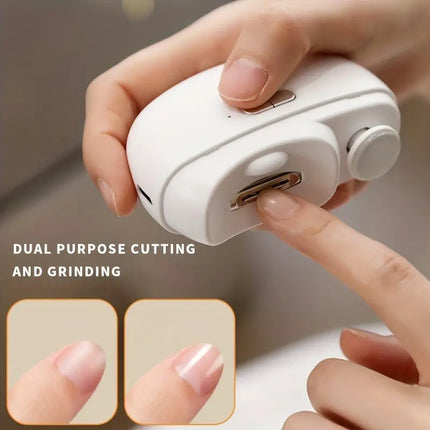Maxbell Electric Fingernail Cutter Clipper - 2 in 1 Manicure Tool with Built-in Light