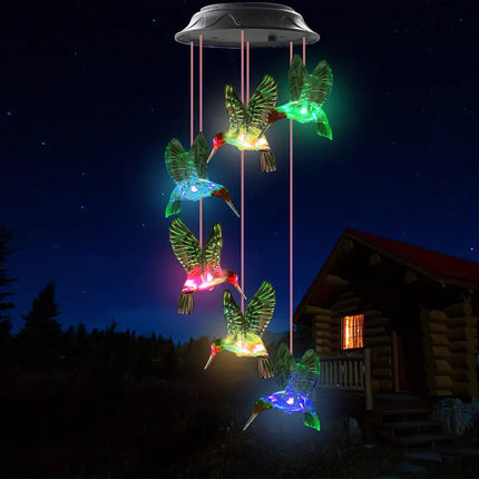 wind chime for home::wind chimes for balcony::Bird Wind Chime::solar hummingbird wind chime