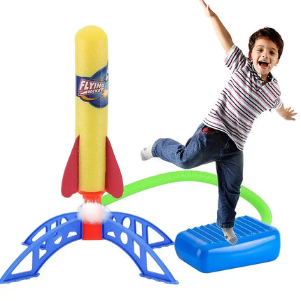 Rocket Launcher Toy Set with Foot Pump: Jump Rocket Toy for Kids