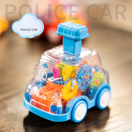 Durable Transparent Police Gear Car Educational Toy