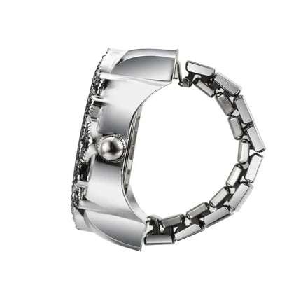 Maxbell Quartz Ring Watch: Elegant Analog Finger Timepiece for Men & Women - Stylish, Durable & Perfect Gift