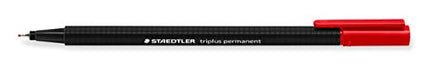 STAEDTLER 331 triplus permanent fineliners, 0.3mm tip - box of 4 pens in assorted colours