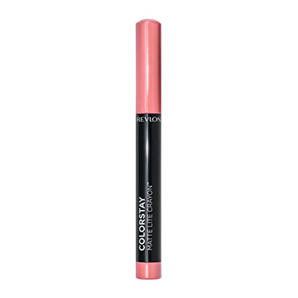 Revlon ColorStay Matte Lite Crayon Lipstick with Built-in Sharpener, Smudge-proof, Water-Resistant Non-Drying Lipcolor, 001 Tread Lightly, 0.049 oz