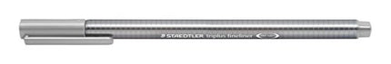 STAEDTLER 334-82 Triplus Fineliner Superfine Pen, 0.3mm Line Width - Light Grey (Box of 10)