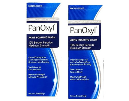 PanOxyl 10% Acne Foaming Wash 5.5 Ounce ( Value Pack of 2)