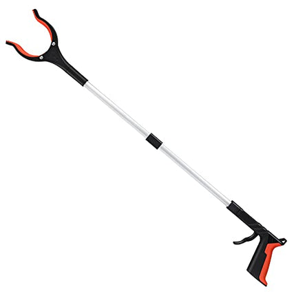 2024 Upgrade Grabber Reacher Tool, 360° Rotating Head, Wide Jaw, 32" Foldable, Lightweight Trash Claw Grabbers for Elderly, Reaching Tool for Trash Pick Up Stick, Litter Picker, Arm Extension (Orange)