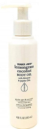 Trader Joes Lemongrass Coconut Body Oil with Almond and Jojoba Oils 4.8 FL OZ (143 ml)