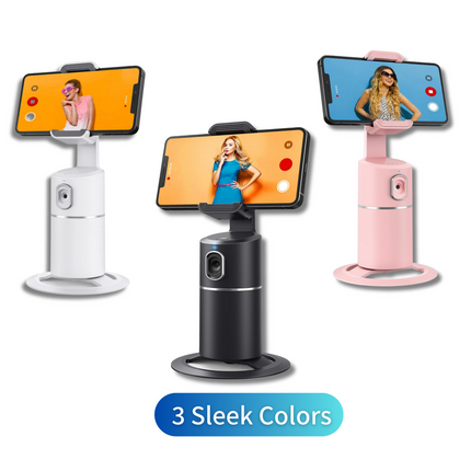 phone mount to tripod-360° Rotation Auto Face Tracking Tripod-Phone Holder tripod for live streaming and vlogging