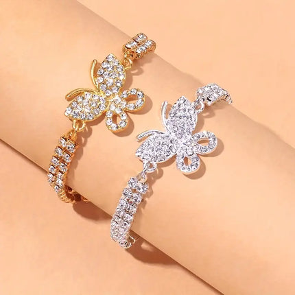Maxbell Butterfly Chain Anklet -Rhinestone Ankle Bracelet for Women | Trendy & Elegant