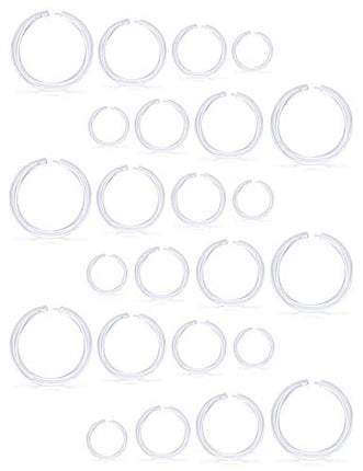 SCERRING 16G Septum Jewelry Retainer Bioflex Flexible Clear Acrylic Clicker Nose Hoop Ring Cartilage Daith Tragus Rings Body Piercing Jewelry 24PCS