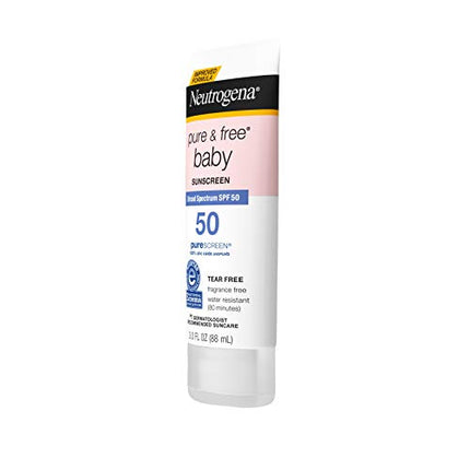 buy Neutrogena Pure & Free Baby Mineral Sunscreen Lotion with Broad Spectrum SPF 50 & Zinc Oxide, Water- in India