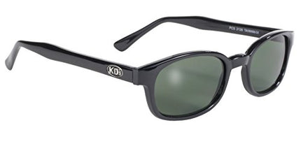 Pacific Coast Original KD's Biker Sunglasses (Black Frame/Dark Green Lens)
