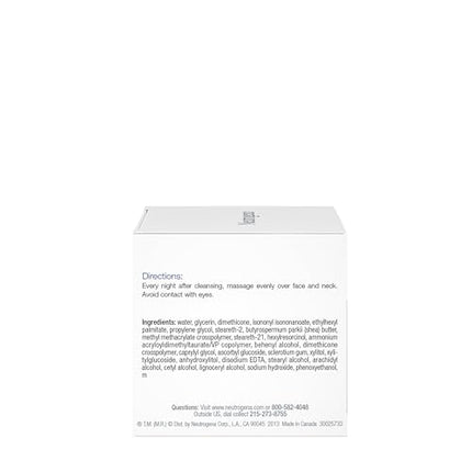 Neutrogena Triple Age Repair Anti-Aging Night Cream with Vitamin C; Fights Wrinkles & Evens Tone, Firming Anti-Wrinkle Face & Neck Cream; Glycerin & Shea Butter, 1.7 oz