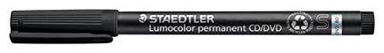 Staedtler Lumocolor Permanent CD/DVD 310 CDS-9 Marker Pen Superfine 0.4 mm Line - Black, Pack of 10