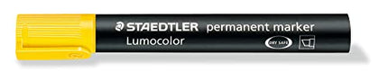 STAEDTLER Lumocolor Permanent Marker 350-1 Chisel Tip- Yellow (Pack of 10)