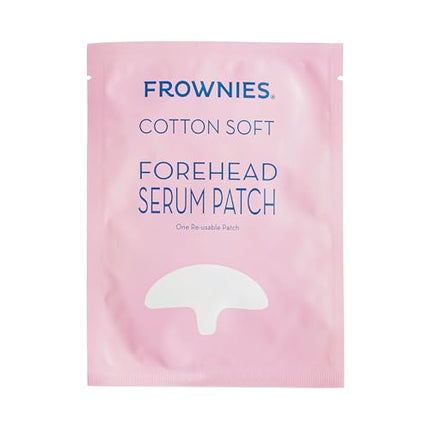 Frownies Cotton Soft Forehead Serum Patch - Serum Infused Forehead Wrinkle Patch For Fine Lines & Wrinkles - Reusable Hypoallergenic Facial Patch - Hydrating Face Mask to Plump Skin