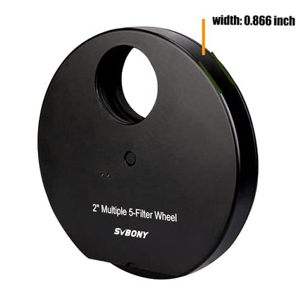 SVBONY SV133 Filter Wheel Multiple 5 Position Filter Wheel for Telescope with 2 inches Eyepiece Adaptor Camera Adaptor and Locking Ring