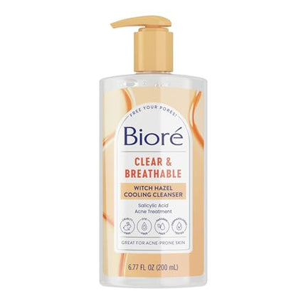 Bioré Witch Hazel Pore Clarifying Acne Face Wash, Exfoliating Facial Cleanser, 2% Salicylic Acid Acne Treatment for Acne Prone, Oily Skin, 6.77 Ounce