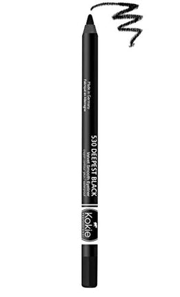 Kokie Cosmetics Waterproof Velvet Smooth Eyeliner Pencil, Deepest Black, 0.042 Ounce