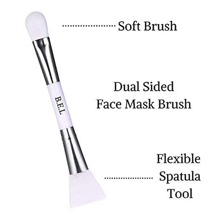 Face Mask Brush and Soft Silicone Clay Mask Applicator – Dual Sided Cosmetic Beauty Tool for Makeup, Foundation, Concealer, Cream, Lotion, Moisturizer, Gel, Peel, and Mud by Bare Essentials Living