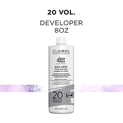 Clairol Professional Clairoxide Pure White 20 Volume Creme Developer, 8 Fl Oz (Pack of 1)