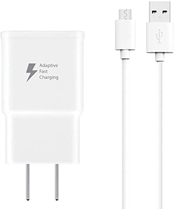 Galaxy S7 Smartphone Adaptive Fast Charging Wall Charger Kit Set with Micro 2.0 USB Cable, Compatible with Samsung Galaxy S7/Edge/S6/Note5/4/S3 (White)
