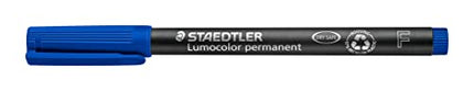 STAEDTLER 318-3 BKDA Lumocolor Pen Permanent Fine Tip 0.6 mm, Pack of 1 on Blister Card – Blue