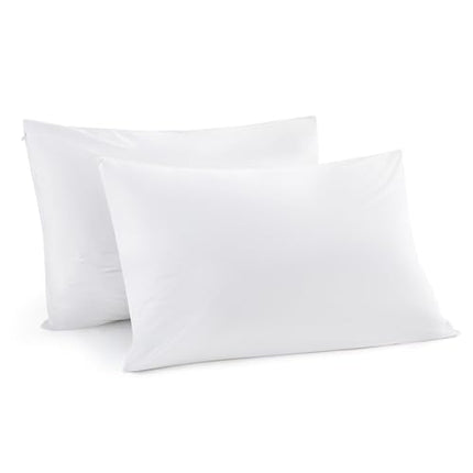 Bedsure Pillow Protectors, Waterproof Pillow Protectors with Zipper Standard Size, Polyester Soft Pillow Covers, Set of 2, 20" x 30"