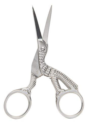 Diane Stork Scissors for Eyebrows, Silver, 3.75