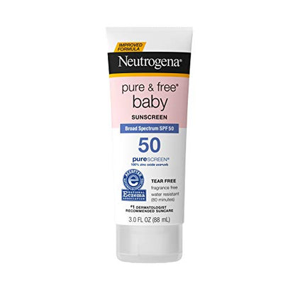 buy Neutrogena Pure & Free Baby Mineral Sunscreen Lotion with Broad Spectrum SPF 50 & Zinc Oxide, Water- in India