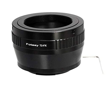 Fotasy Adjustable T2/ T Mount lens to Fuji X Adapter, T Mount to Fujifilm X Mount Adapter, Compatible with Fujifilm X-Mount Cameras X-Pro2 X-E2 X-E3 X-A5 X-M1 X-T1 X-T2 XT3 X-T10 X-T20 X-T30 X-H1