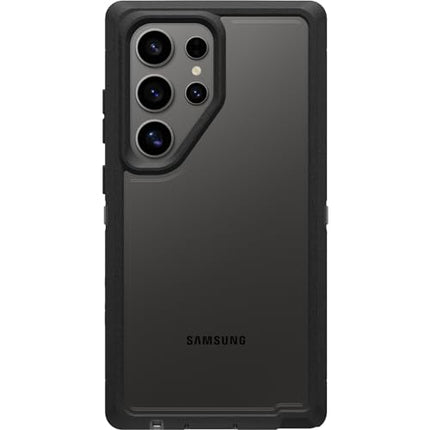OtterBox Samsung Galaxy S24 Ultra Defender Series XT Clear Case - DARK SIDE (Clear/Black), screenless, rugged, lanyard attachment