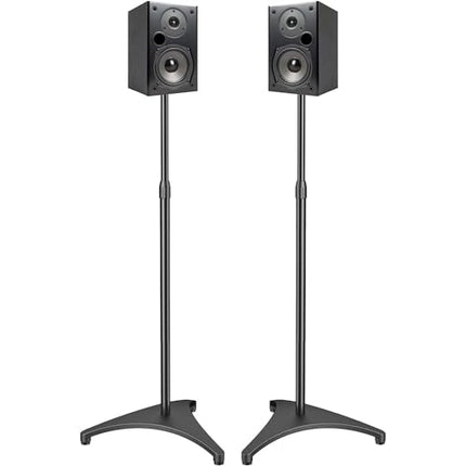 PERLESMITH Speaker Stands Height Adjustable 19.29-44.29 Inch with Cable Management, Hold Satellite Speakers and Small Bookshelf Speakers up to 9lbs -1 Pair