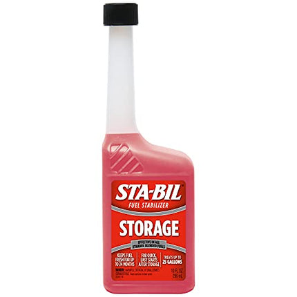 STA-BIL Storage Fuel Stabilizer - Keeps Fuel Fresh for 24 Months - Prevents Corrosion - Gasoline Treatment that Protects Fuel System - Fuel Saver - Treats 25 Gallons - 10 Fl. Oz. (22206)