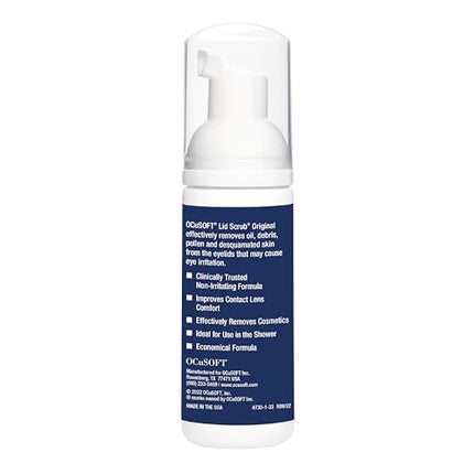 OCuSOFT Original Foaming Eyelid Cleanser - Mild Instant Foam to Remove Oil, Dust, Pollen & Makeup - 1.68 fl oz